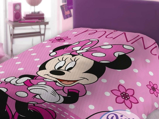 Κουβέρτα Παιδική Πικέ Disney Minnie 555 Digital Print DimCol Μονό 160x240cm 100% Βαμβάκι