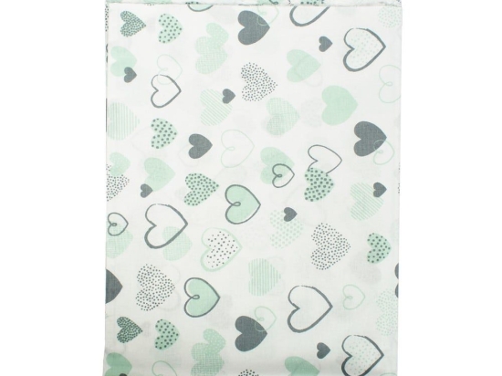 Μαξιλαροθήκη Παιδική Hearts 10 Green DimCol 50Χ70 50x70cm 100% Βαμβάκι