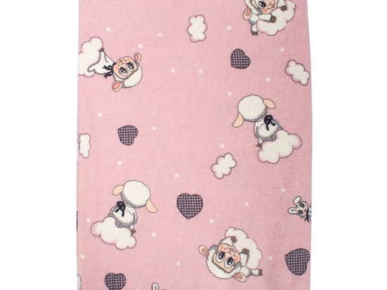 Πάνα Βρεφική Φανελένια Προβατάκι 05 Pink DimCol 80x80cm 100% Βαμβάκι