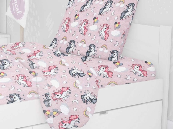 Μαξιλαροθήκη Παιδική Unicorn 107 Lila DimCol 35X45 100% Βαμβάκι