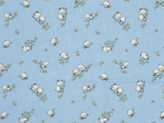 Πάνα Βρεφική Φανελένια Birds 14 Sky Blue DimCol 80x80cm 100% Βαμβακερή Φανέλα