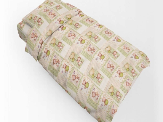 Παπλωματοθήκη Βρεφική Εμπριμέ Baloon 76 Beige DimCol 120x160cm 100% Βαμβακερή Φανέλα