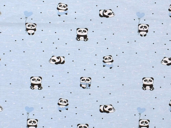 Σεντόνι Βρεφικό Panda 110 Sky Blue DimCol Λίκνου 80x110cm 100% Βαμβάκι