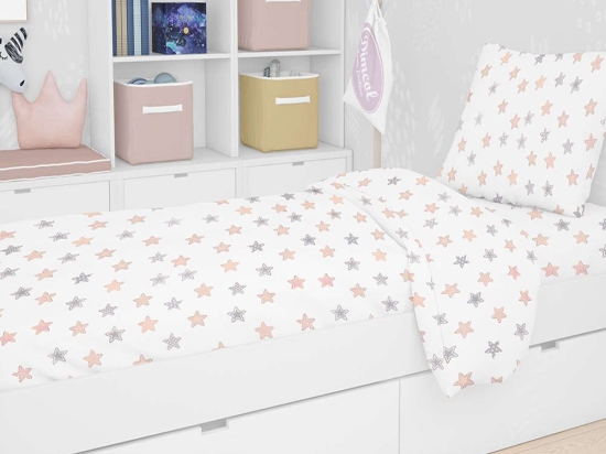 Σεντόνι Βρεφικό Με Λάστιχο Star 103 Grey DimCol Λίκνου 70x140cm 100% Βαμβάκι
