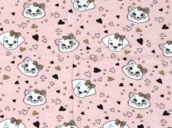 Σεντόνι Βρεφικό Puppy-Kitten 18 Pink DimCol Λίκνου 80x110cm 100% Βαμβακερή Φανέλα