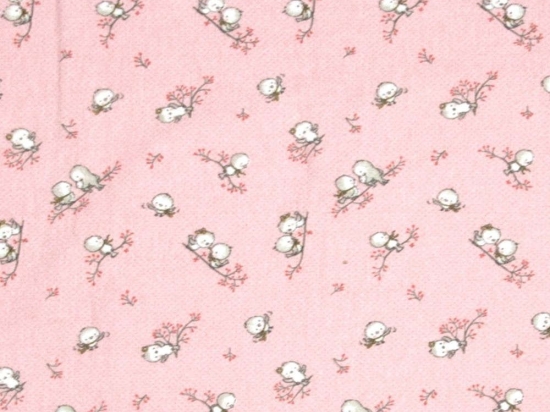 Σεντόνι Βρεφικό  Birds 15 Pink DimCol Λίκνου 80x110cm 100% Βαμβακερή Φανέλα