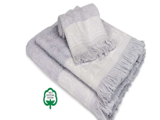 Πετσέτες Σετ 3Τμχ Νέμεσις 14 Grey DimCol Σετ Πετσέτες 70x140cm 100% Βαμβάκι