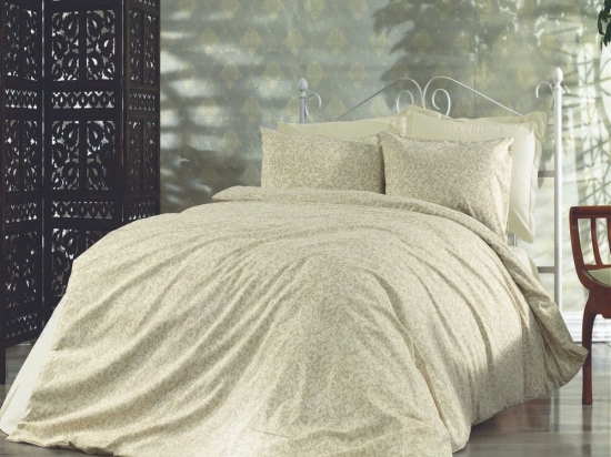 Σεντόνι Σετ 3Τμχ Αρετή 270 Beige DimCol Μονό 160x240cm Βαμβάκι-Πολυέστερ