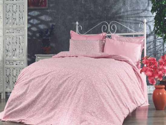 Σεντόνι Σετ 4Τμχ Αρετή 272 Pink DimCol Υπέρδιπλο 220x240cm Βαμβάκι-Πολυέστερ