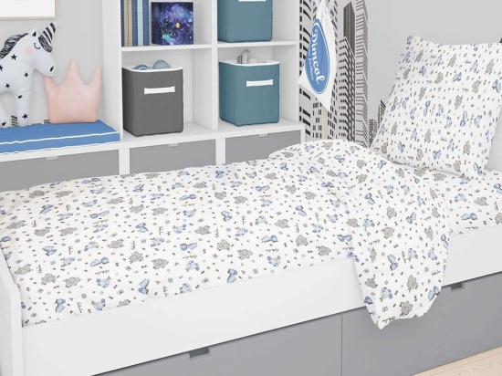 Πάπλωμα Παιδικό Elephant 174 Blue DimCol Μονό 160x240cm 100% Βαμβάκι