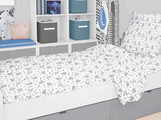 Σεντόνι Παιδικό Σετ 2Τμχ Elephant 174 Blue DimCol Μονό 160x240cm 100% Βαμβάκι