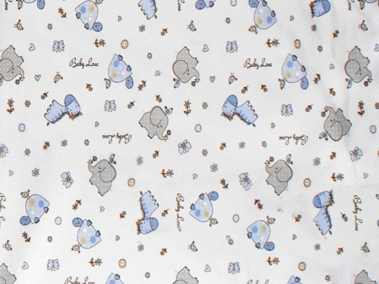 Σεντόνι Βρεφικό  Elephant 174 Blue DimCol Λίκνου 80x110cm 100% Βαμβάκι
