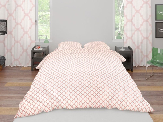 Πάπλωμα Windows 161 White-Coral DimCol Υπέρδιπλo 220x240cm 100% Βαμβάκι