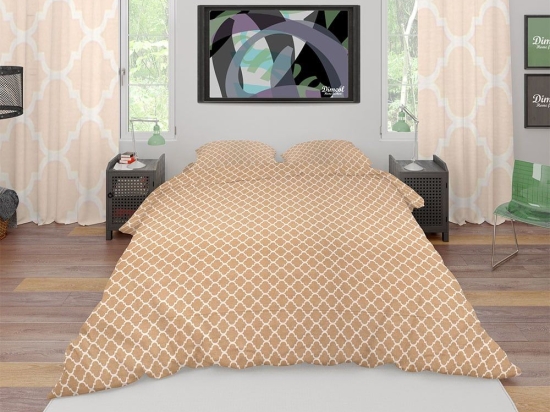 Παπλωματοθήκη Windows 150 Beige DimCol Υπέρδιπλο 220x240cm 100% Βαμβάκι