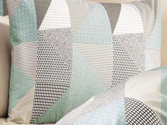 Μαξιλαροθήκη Geometrical 330 Green-Beige DimCol 50Χ70 100% Βαμβακερή Φανέλα