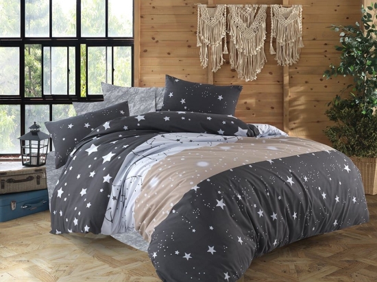 Σεντόνια Παιδικά Γαλαξίας 306 Σετ 3τμχ Dark Grey DimCol Μονό Βαμβάκι-Πολυέστερ