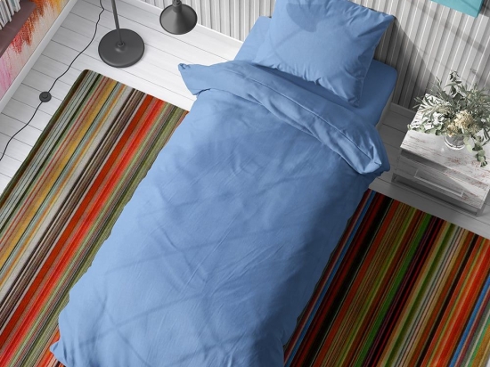 Σεντόνια Παιδικά Solid 498 (Σετ 2τμχ) Sky Βlue DimCol Μονό 160x240cm 100% Βαμβάκι