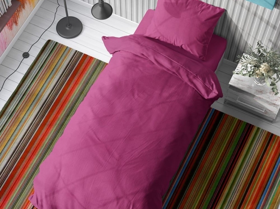 Σεντόνια Solid 499 (Σετ 4τμχ) Fuchsia DimCol Υπέρδιπλo 220x240cm 100% Βαμβάκι