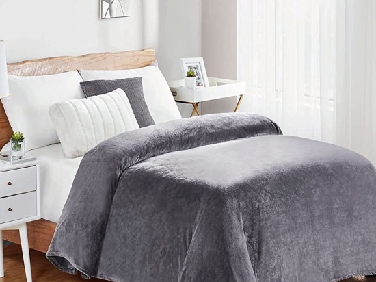 Κουβέρτα Fleece 06 Grey DimCol Μονό 160x220cm Πολυέστερ
