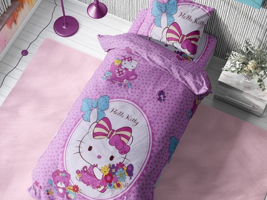 Μαξιλαροθήκη Παιδική Hello Kitty 170 Pink DimCol 50Χ70 50x70cm 100% Βαμβακερή Φανέλα