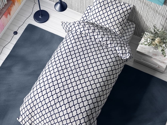Πάπλωμα Windows 176 White-Dark Blue DimCol Μονό 160x240cm 100% Βαμβάκι