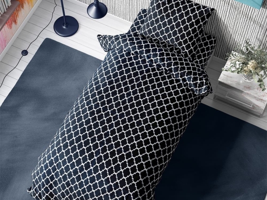 Σεντόνια Windows 175 (Σετ 4τμχ) Dark Blue-White DimCol King Size 240x270cm 100% Βαμβάκι