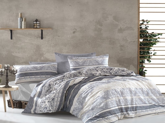 Σεντόνια Ανδρομάχη 317 (Σετ 4τμχ) Grey DimCol King Size 240x270cm Βαμβάκι-Πολυέστερ