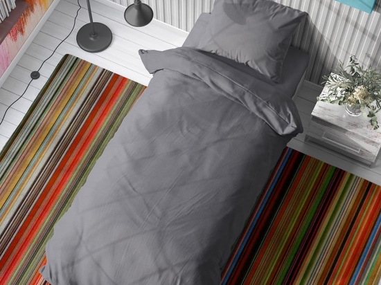 Παπλωματοθήκη Solid 495 Dark Grey DimCol Μονό 160x240cm 100% Βαμβάκι