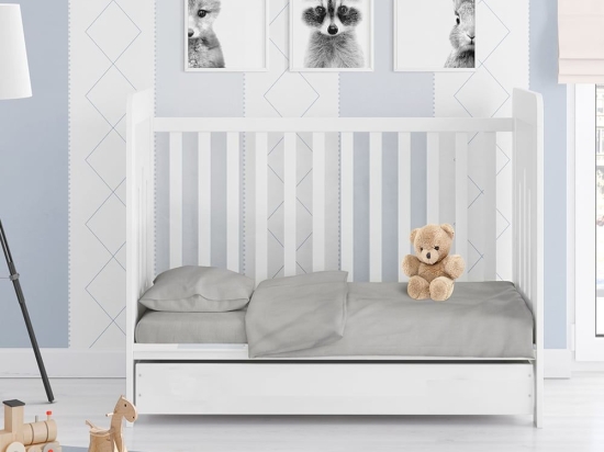 Σεντόνι Βρεφικό Solid Με Λάστιχο 496 Elephant DimCol Κούνιας 70x155cm 100% Βαμβάκι