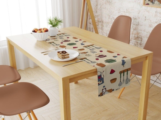 Τραβέρσα Αλέκιαστη Utensils 470 Ecru DimCol 40Χ180 40x180cm Βαμβάκι-Πολυέστερ
