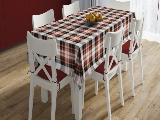 Τραπεζομάντηλο Αλέκιαστο Tartan 492 Orange DimCol 140X180 140x180cm Βαμβάκι-Πολυέστερ