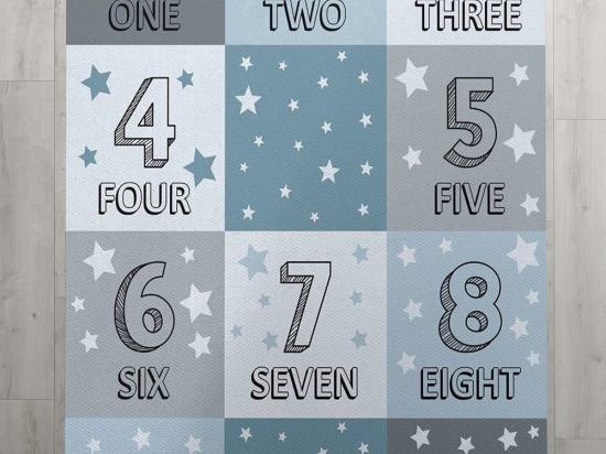 Χαλί Παιδικό Numerals 288 Grey-Blue DimCol 135X200cm