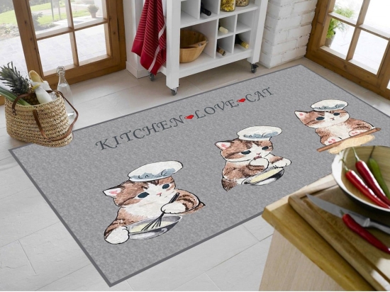 Χαλάκι Κουζίνας Kitten 264 Multi DimCol 80X200cm Πολυέστερ