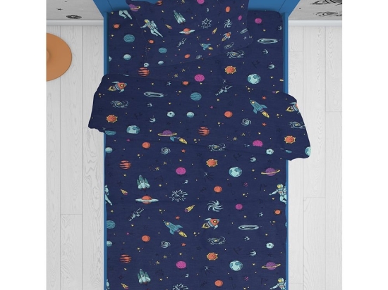 Μαξιλαροθήκη Παιδική Space 189 Blue DimCol 35X45 100% Cotton
