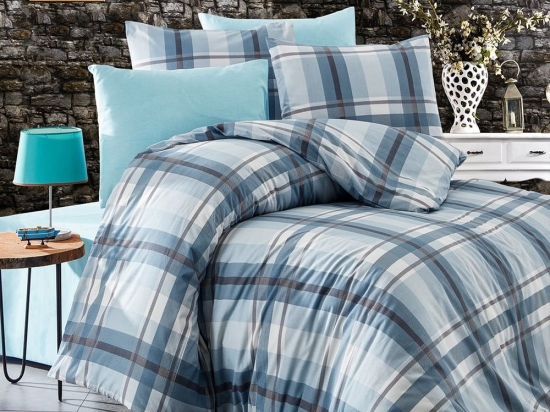 Πάπλωμα Εκάβη 421 Sky Blue DimCol Υπέρδιπλo 220x240cm Βαμβάκι-Πολυέστερ