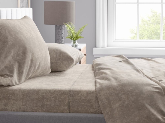 Παπλωματοθήκη Shadow 12 Mocha DimCol Υπέρδιπλo 220x240cm Βαμβάκι-Πολυέστερ