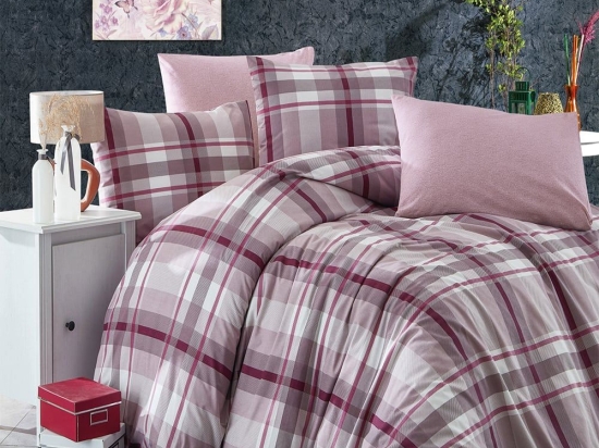 Παπλωματοθήκη Εκάβη 422 Mauve DimCol Υπέρδιπλο 220x240cm Βαμβάκι-Πολυέστερ