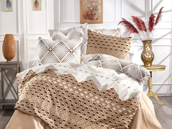 Παπλωματοθήκη Καλυψώ 430 Beige DimCol Μονό 160x240cm Βαμβάκι-Πολυέστερ