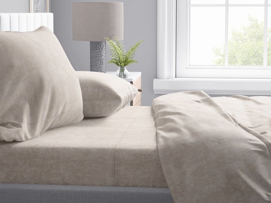 Σεντόνια Shadow 11 (Σετ 3τμχ) Beige DimCol Μονό 160x240cm Βαμβάκι-Πολυέστερ