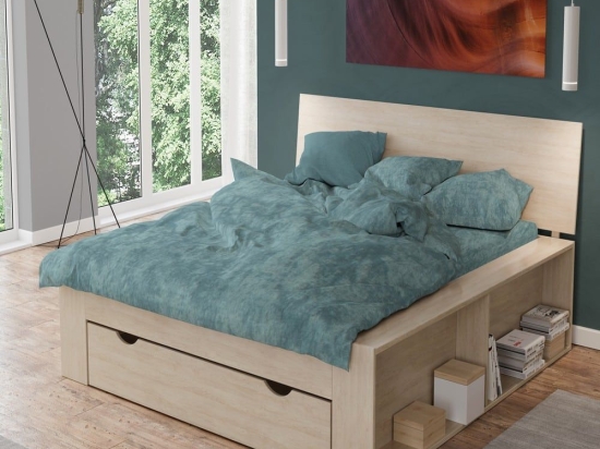 Σεντόνια Premium Shadow 616 (Σετ 4τμχ) Petrol DimCol Υπέρδιπλo 220x240cm 100% Βαμβάκι