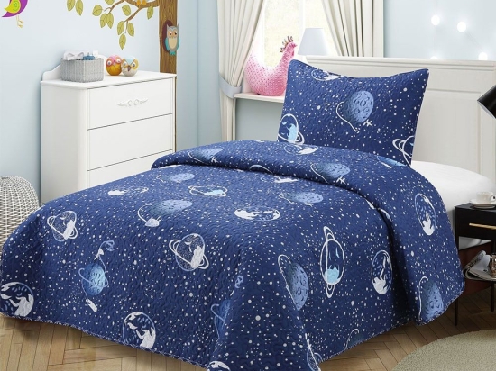 Κουβερλί Παιδικό (Σετ 2τμχ) 416 Dark Blue DimCol Μονό 160x220cm Microfiber