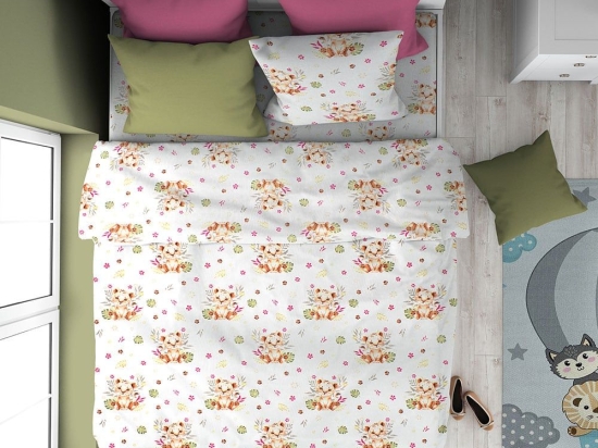 Παπλωματοθήκη Παιδική Lion Cub 530 Beige DimCol Μονό 160x240cm 100% Βαμβάκι
