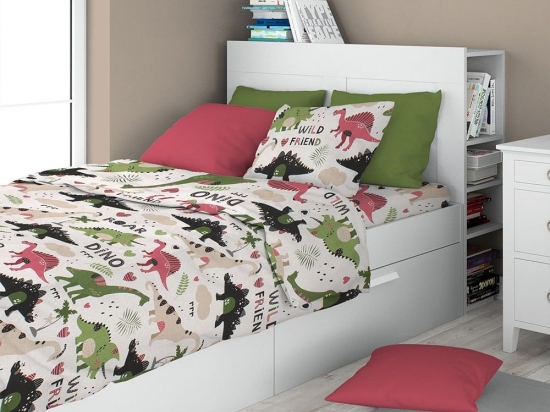 Σεντόνι Παιδικό Dinosaur 518 (Σετ 2τμχ) Multi DimCol Μονό 160x240cm 100% Βαμβάκι