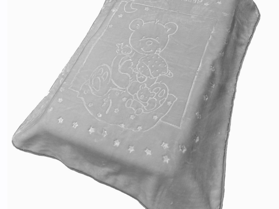 Κουβέρτα Βρεφική Βελουτέ Sweet Bear 13 Light Grey DimCol Κούνιας 110x140cm Πολυέστερ