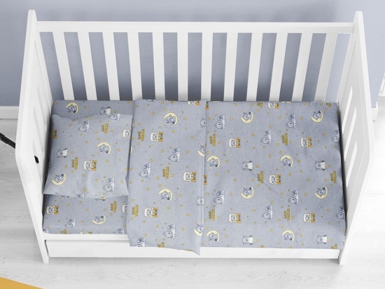 Παπλωματοθήκη Βρεφική Sweet Dreams 552 Grey DimCol 120x160cm 100% Βαμβάκι