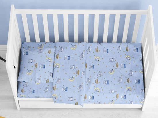 Σεντόνι Βρεφικό Sweet Dreams Με Λάστιχο 551 Sky Blue DimCol Κούνιας 70x155cm 100% Βαμβάκι