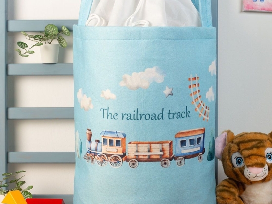 Καλάθι Αποθήκευσης Παιδικό Railroad 93 50X30X45cm Ciel DimCol Πολυέστερ