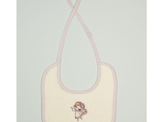 Σαλιάρα Με Κέντημα Little Angel 143 Ecru DimCol 25x25cm 100% Βαμβάκι
