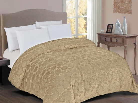 Κουβερτοπάπλωμα 1830 Γούνα-Sherpa 730gsm Beige DimCol Μονό 160x220cm Πολυέστερ
