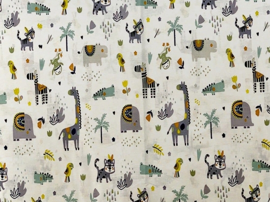 Πάνα Χασέ Bebe Zoo 557 White-Grey DimCol 80x80cm 100% Βαμβάκι